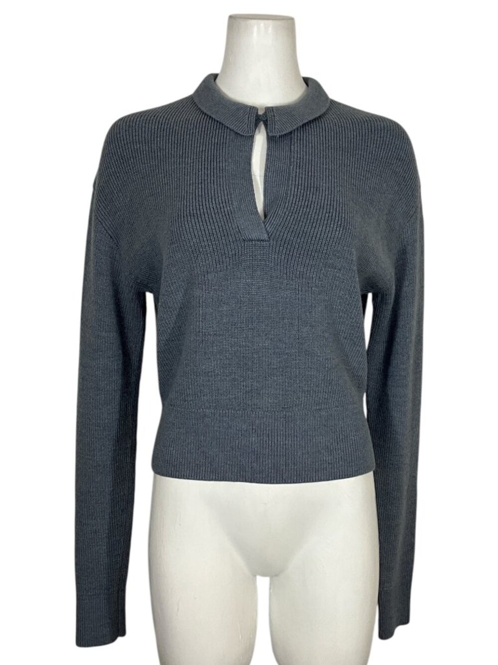 Lululemon Collared Merino Wool Blend Sweater S Blue Long Sleeve